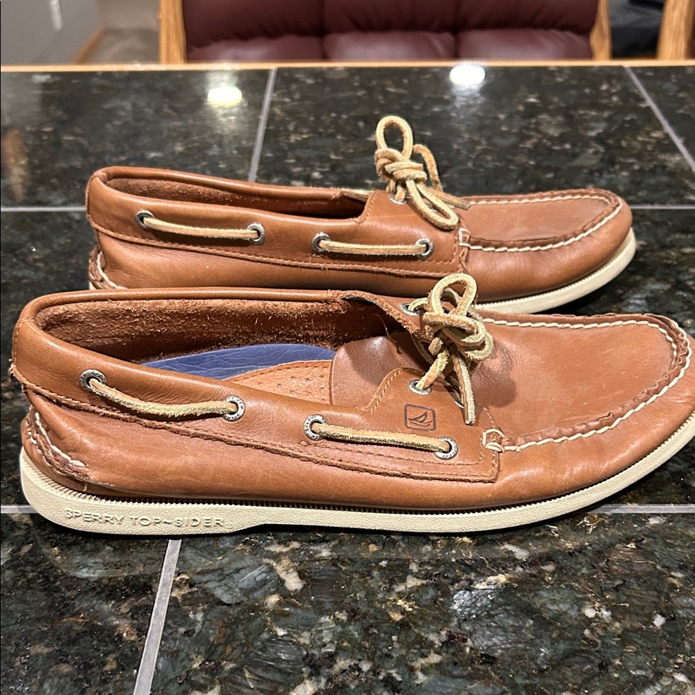 Sperry Top-Sider Tan Leather Boat Shoes